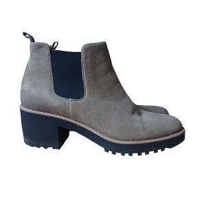 Caslon Joshua taupe stone ankle Chelsea pullon leather boots waterproof 7M